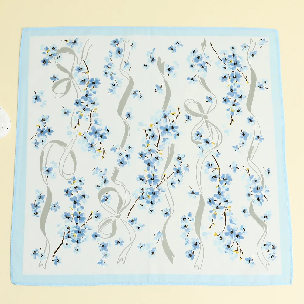 3 قطعة منديل نسائي أنيق من القطن الخالص ناعم ومريح وشاح صغير مطبوع 43*43 سنتيمتر