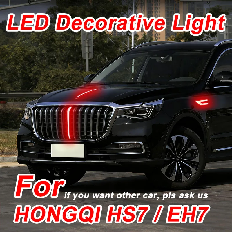 

For HONGQI EH7 HS7 H7 Front Grille Flow Light Decorative Light LED