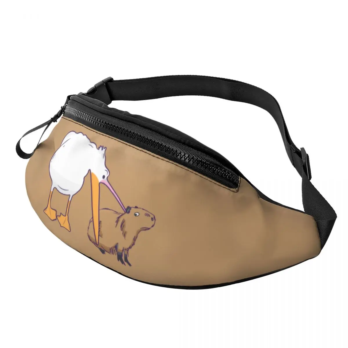 Funny Capybara Meme Fanny Pack pour hommes et femmes, sac à bandoulière animal mignon décontracté, camping, vélo, téléphone, poudres d'argent