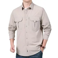 Camisas de manga larga de pesca de secado rápido para hombre, ropa deportiva para deportes al aire libre, camisas informales transpirables sólidas, 2024