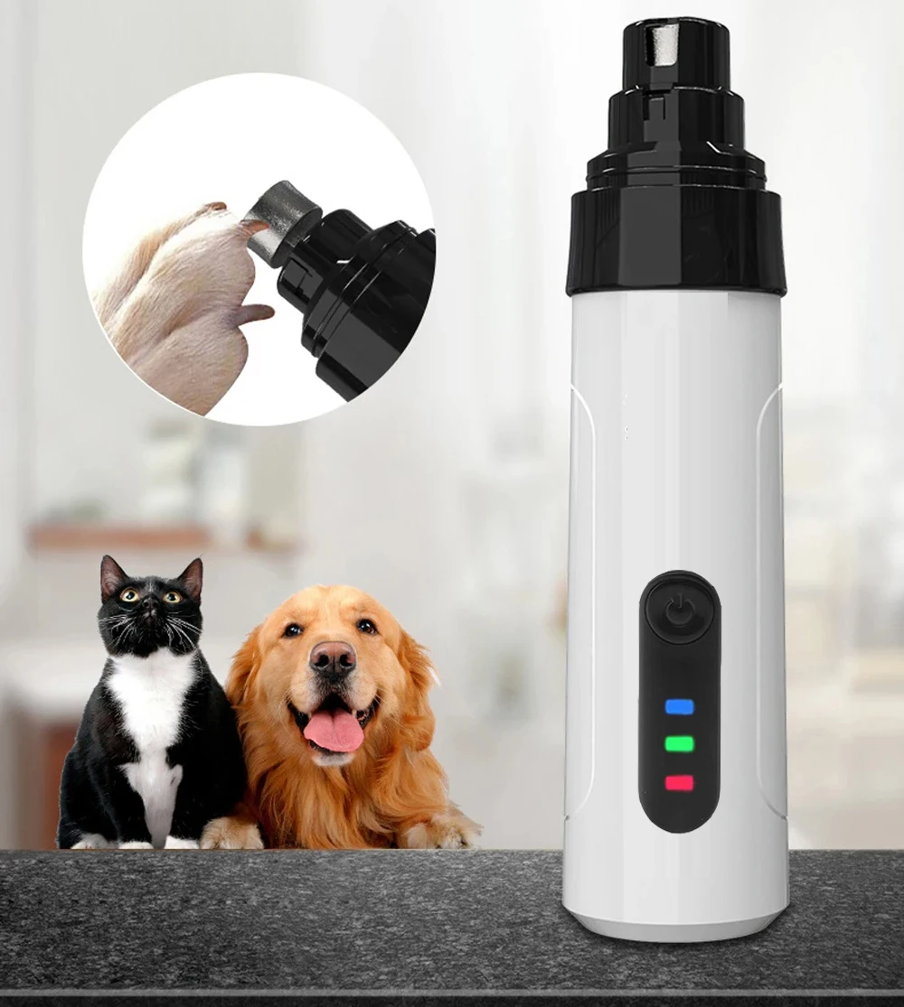 Broyeur à ongles électrique aste par USB pour animaux de compagnie, coupe-ongles pour chien, pattes de chat silencieuses, outils de toilettage