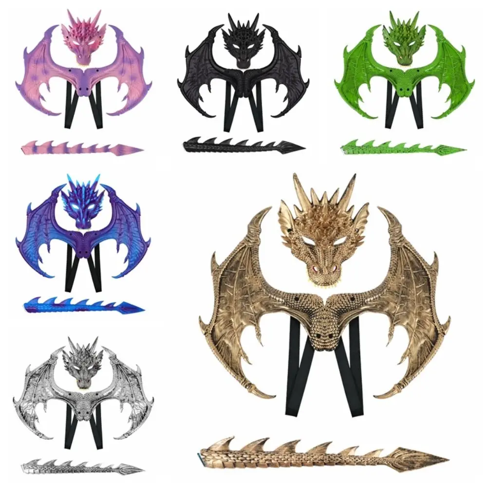 

Cosplay Dragon Wing Tail Mask Set Dress Up Anime Halloween Ultra Light Dragon Set Role Playing Animal Halloween Costumes