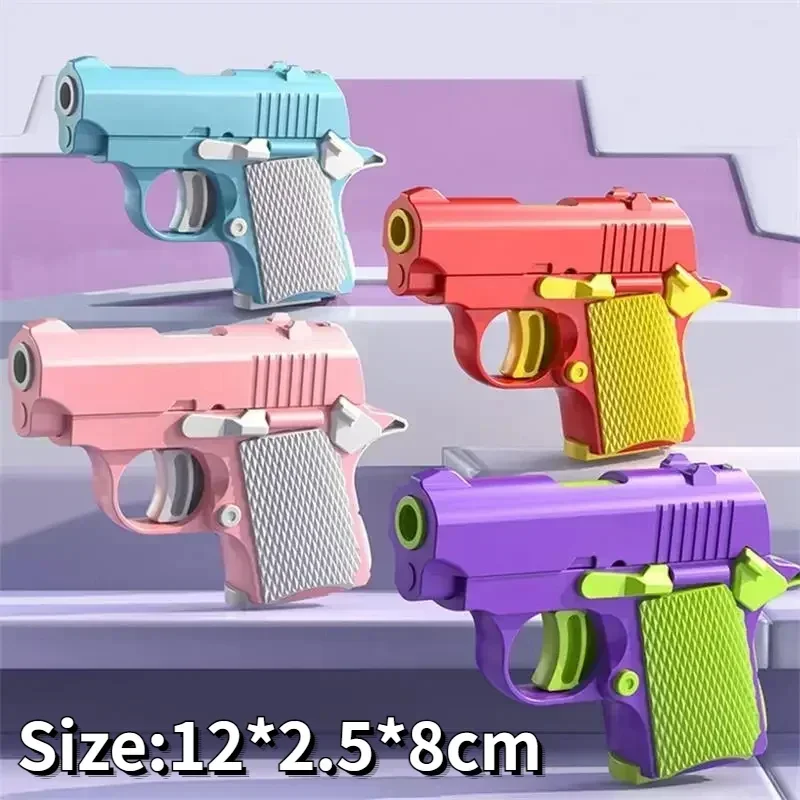 Nieuwe Mode Draagbare Mini 3d Speelgoed Geweren Voor Kinderen 4 Kleuren Fidget Pistool Model Pistool Jongens Meisjes Stress Verlichting Decompressie Speelgoed