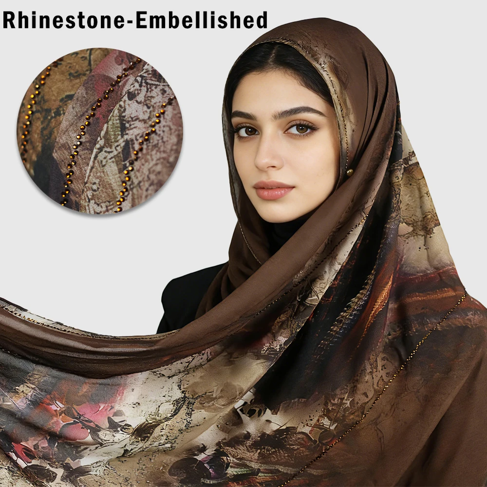 

Мягкий платок с абстрактной текстурой | Акцентный бронзовый бисер, высококачественный художественный дизайн2615-2