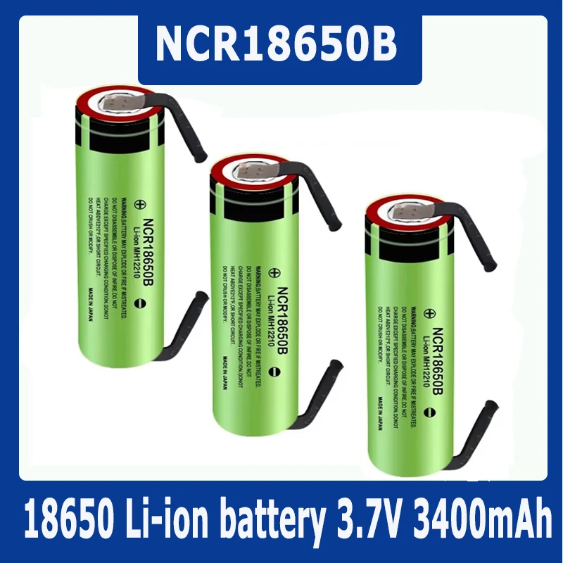 New Original 18650 Battery NCR18650B 3.7V 3400mah 18650 Lithium Rechargeable Battery Welding Nickel Sheet batteries