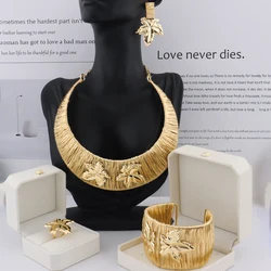 Color Jewelry Sets Necklace Earrings Ring Bracelet Dubai For Women Nigerian Indian Bridal Set Party Gifts