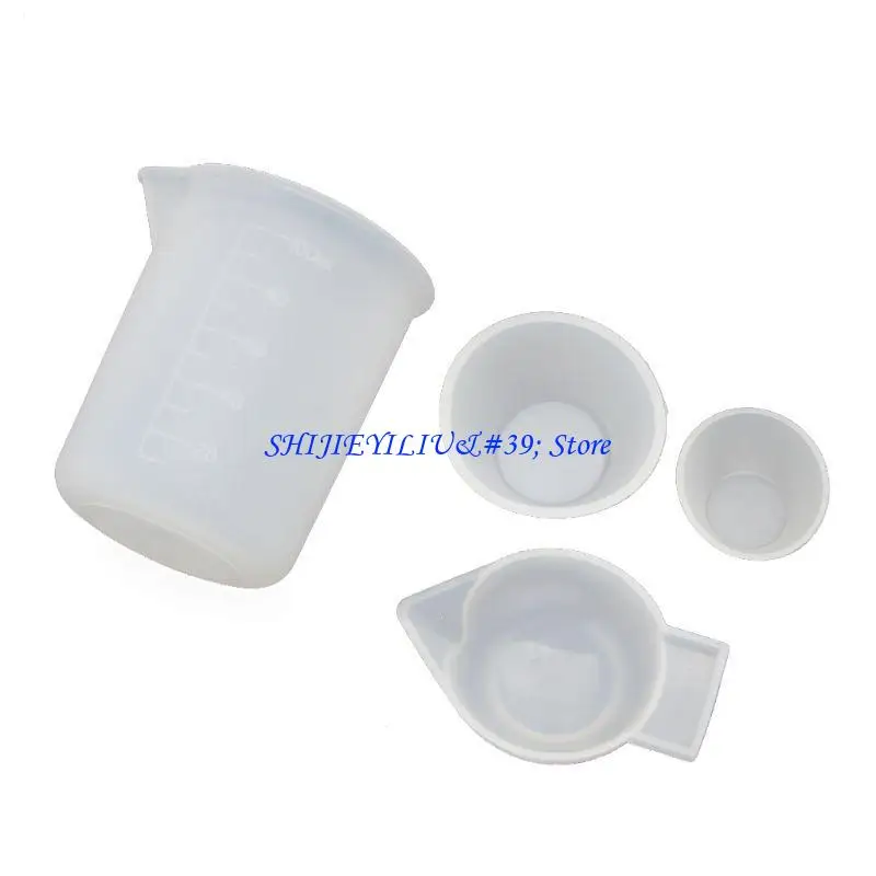 E21F 4 Pieces for Creative Epoxy Resin Mixing Cups Silicone Measuring Cups for Resin Epoxy Casting Molds, Jewelry Maki