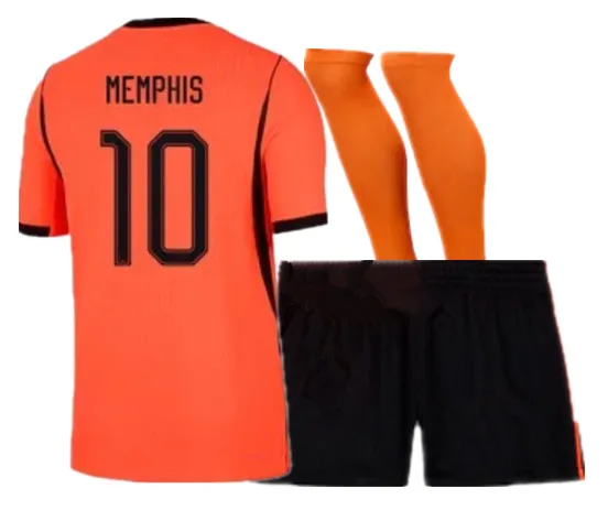 NIEUW! Hotselling thuis- en uittenue Nederlands kinderkit 2026/27 Holland oranje shirt op maat geschilderd