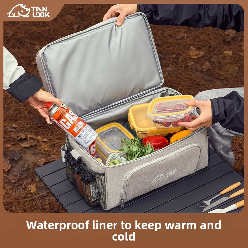 Outdoor camping bag, portable hand-held insulation bag, sports ice bag, large capacity insulation bag