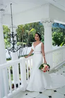 Elegant Spaghetti Strap Beading Bride Dress Simple V-Neck Backless Mermaid Wedding Dresses Floor-Length vestido de noiva - Image 2