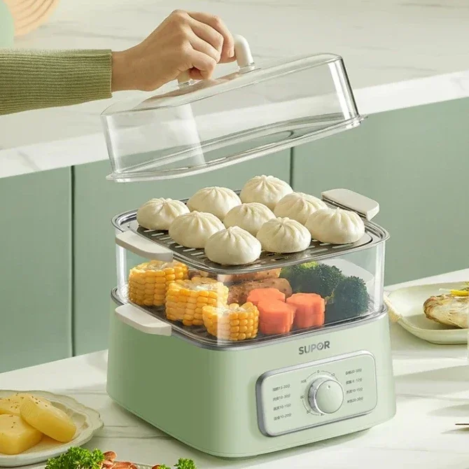 

SUPOR Steamer Electric Steam Pot Cooking Steaming Food Dumplings Household Pan Warmer Multicooker Electronic Home Cooker Machine