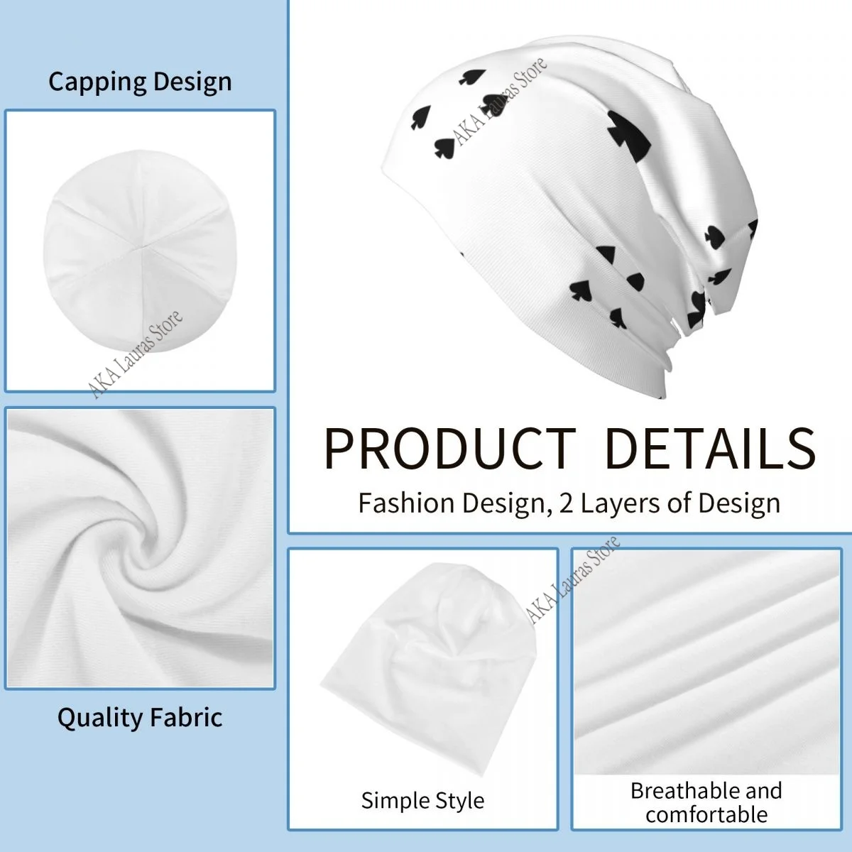 Alice im Wunderland Karten Herbst weibliche warme Mützen doppelt verwendete Outdoor-Mützen