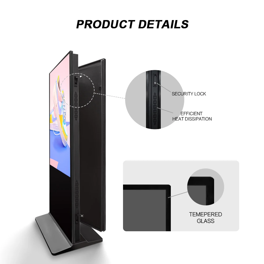 Double Sided LCD Commercial Display Menu Board Indoor Floor Standing Digital Signage 49 Inch Vertical Advertising Machine Poster