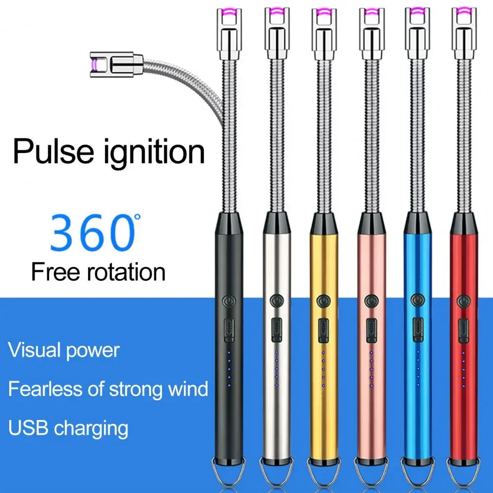 2024 Electric Igniter USB Charging Pulse Lighter 360 Degree Rotation BBQ Igniter Rechargeable Plasma Kitchen Candle Accessories