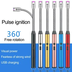 2024 Electric Igniter USB Charging Pulse Lighter 360 Degree Rotation BBQ Igniter Rechargeable Plasma Kitchen Candle Accessories