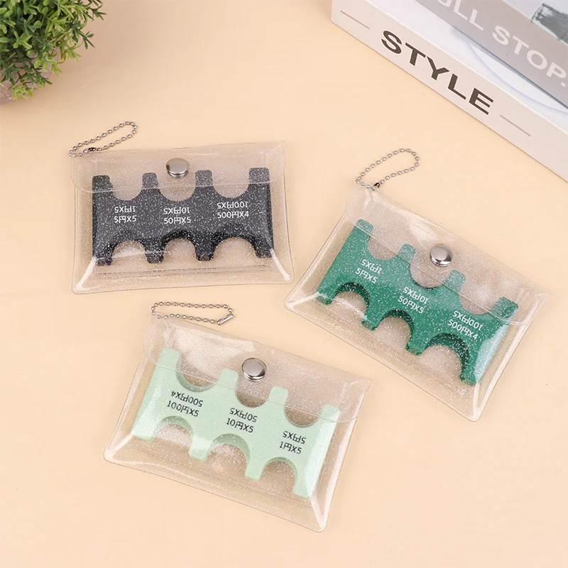 Transparent Coin Collection Purse Keychain, Portable Coin Holder, Japanese Style Coin Changer Wallet