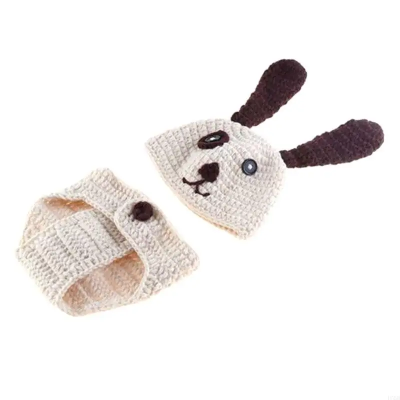 H55B 2 قطعة/المجموعة قبعة كروشيه سروال التصوير الدعائم للأطفال 0-3 أشهر السراويل