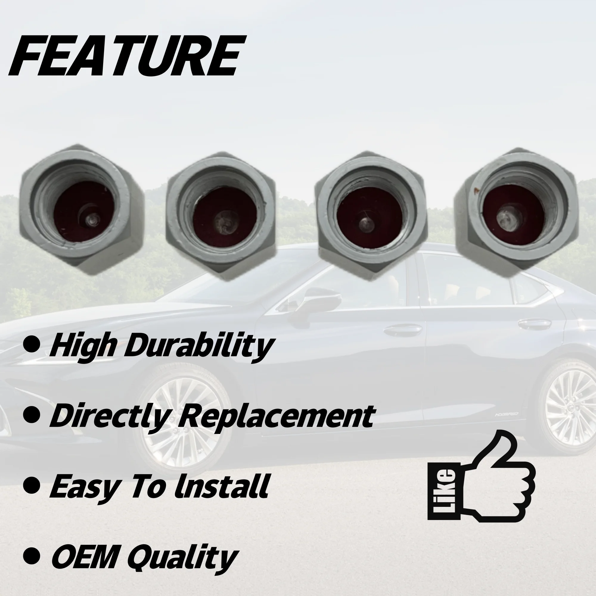 Tire Valve Stem Caps Aluminium for Toyota Lexus LX570 GX460 GS350