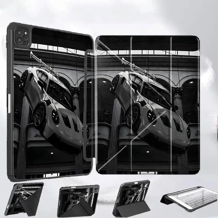 

Чехол-подставка для планшетов iPad Air 4, 5, M3, M2, M4, 11 дюймов, Mini 6, 7, Pro 11-го, 10-го, 9-го, 8-го, 7-го поколений, 12.9 дюймов Pro 2025, дизайн «Суперкар»