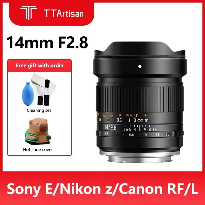 TTARTISAN 14mm F2.8 عدسات يدوية كاملة الإطار بزاوية واسعة للغاية لهاتف Sony E Nikon Z Canon R5 Panasonic L Mount and Sigma