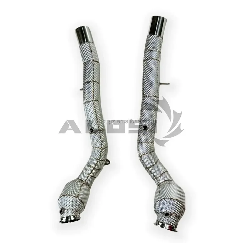 SS304 High Flow Downpipe for Ferrari GTC4 Lusso 2017-2019 3.9T Performance Racing Exhaust Header Pipe Direct Fit Upgrade Kit