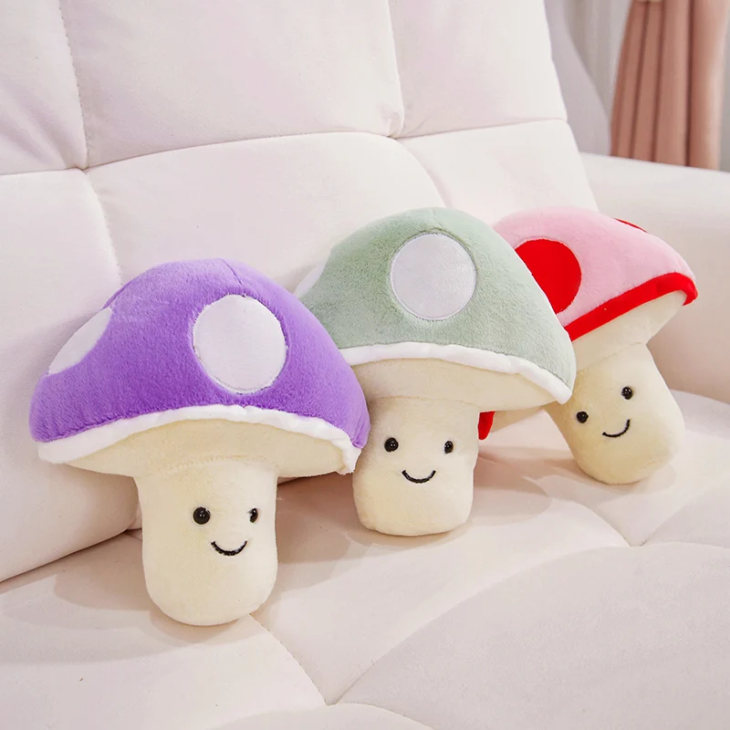 Mushroom Plush Toys Cute Mushroom Plushie Stuffed Plants Kawaii Soft Pillows Home Decor Kids Gift Red Pink  Blue Mushroom Doll