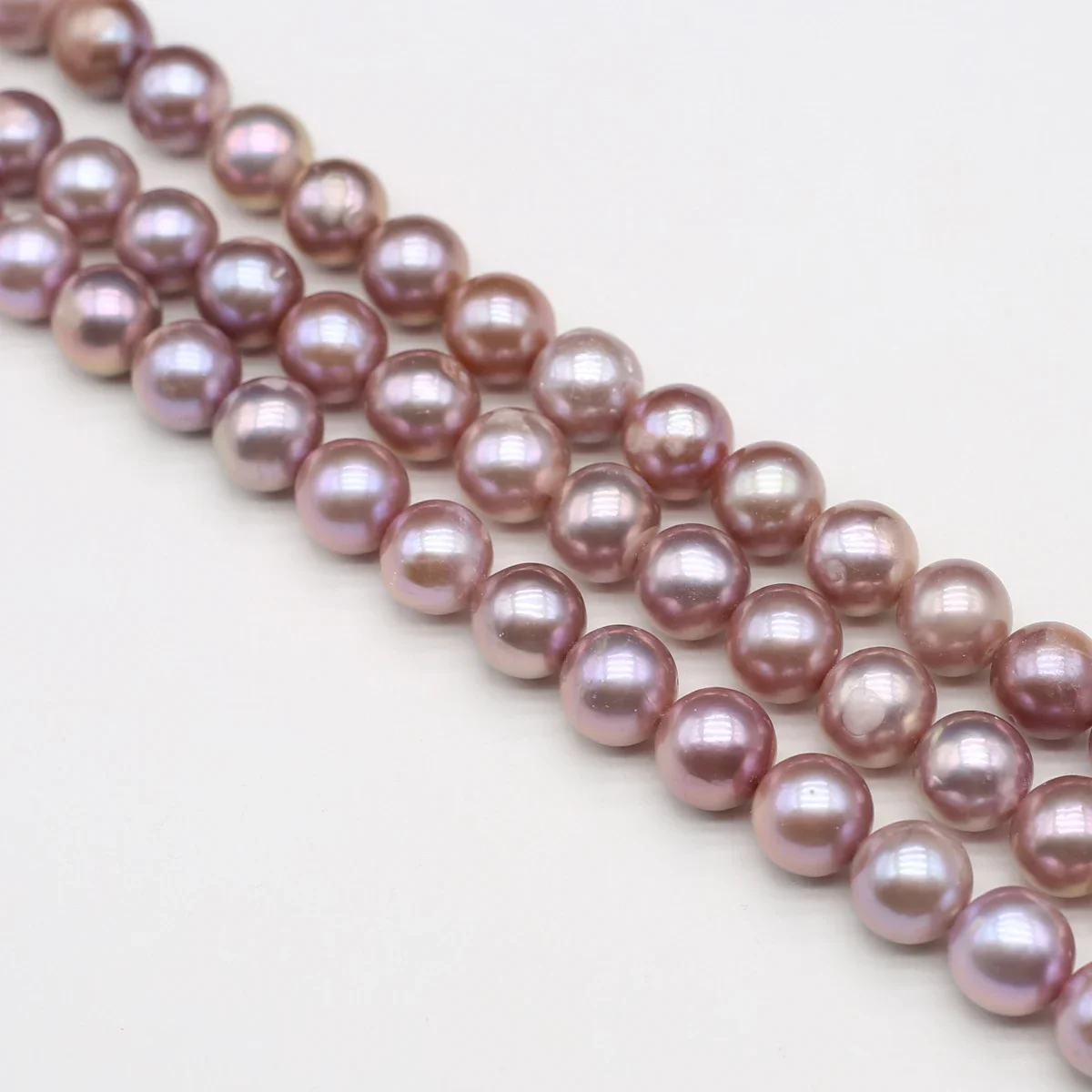 Natural Freshwater Pearl 11-13mm Round Punch Purple Pearls for Jewelry Making DIY Necklace Bracelet Accessories Gift Length 36cm