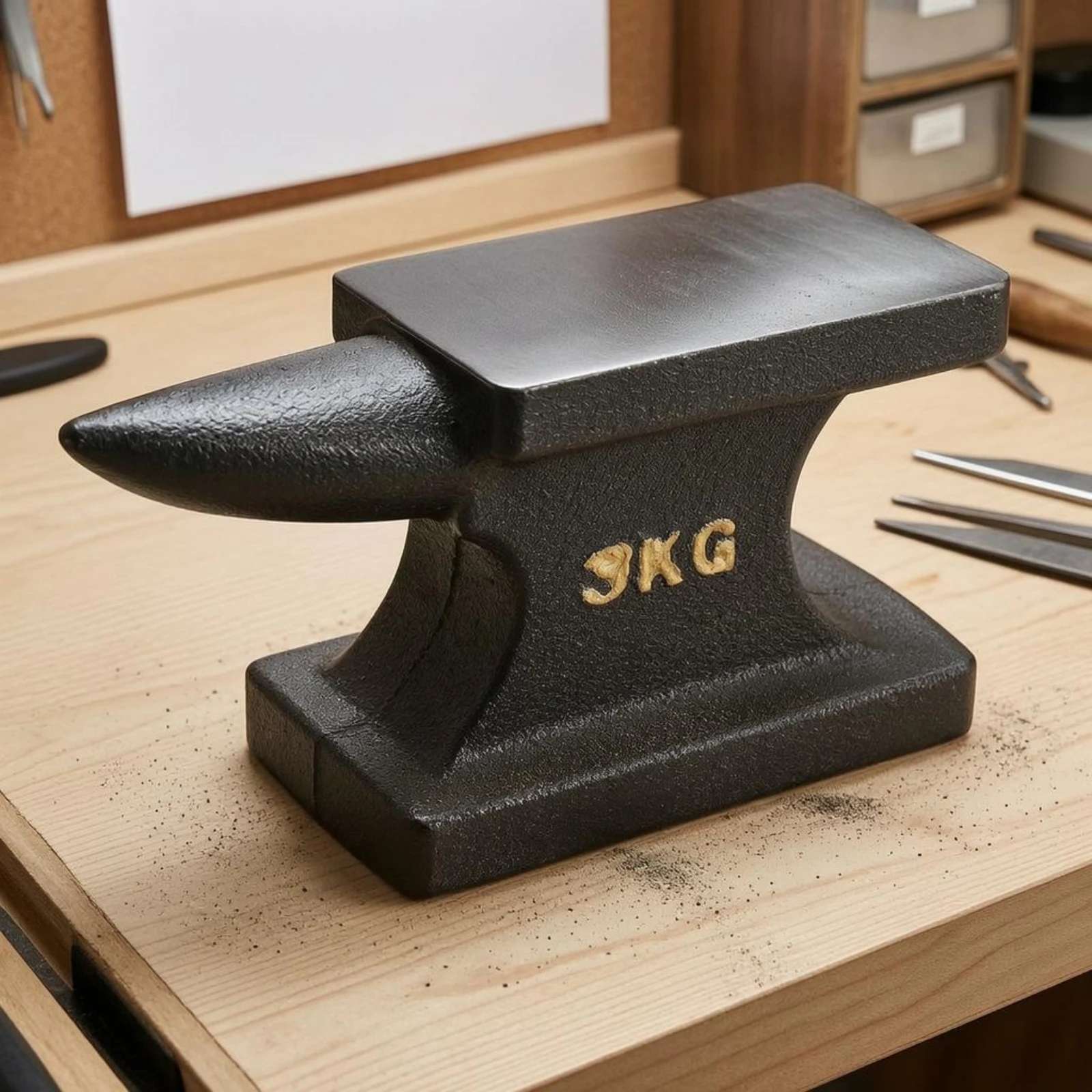 Cast Iron Tapered Anvil Textured Finish Bench Block Metalworking Tool Polished Surface