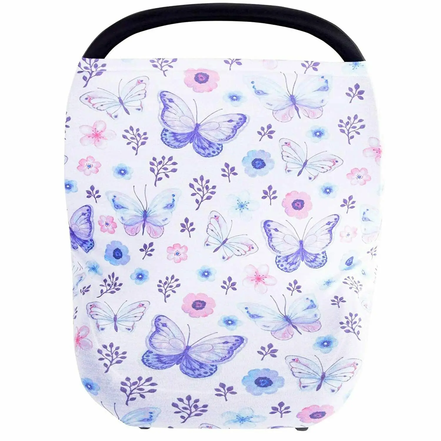 Baby Car Seat Covers Butterfly, Stretchy Car Seat Nursing Breastfeeding Cover, Made of Thick and Soft Jersey, Multiuse Infant Ca