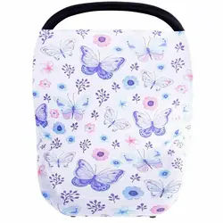 Baby Car Seat Covers Butterfly, Stretchy Car Seat Nursing Breastfeeding Cover, Made of Thick and Soft Jersey, Multiuse Infant Ca