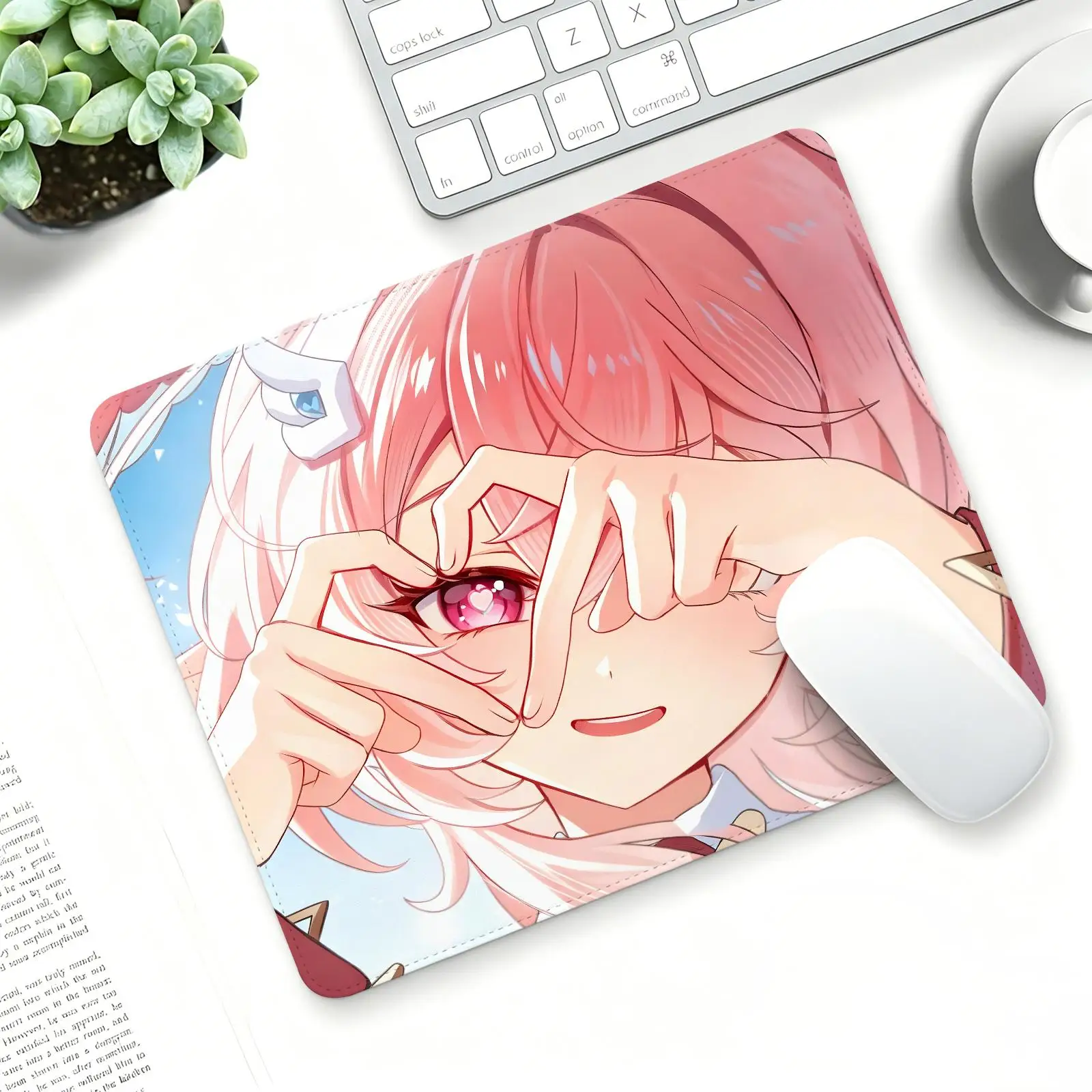 genshin impact Linnea Mouse Pad Regular gaming mouse pad  Office mouse pad Laptop desk mat Stitched edge S/M/L size mouse pad