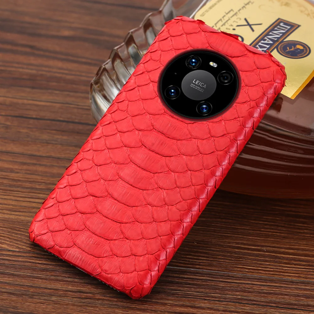 

Luxury Genuine Python Leather Phone Case for Huawei Mate 50 40 Pro P60 P50 Pro P40 Lite Cover For Honor Magic 5 Lite 90 70 Pro