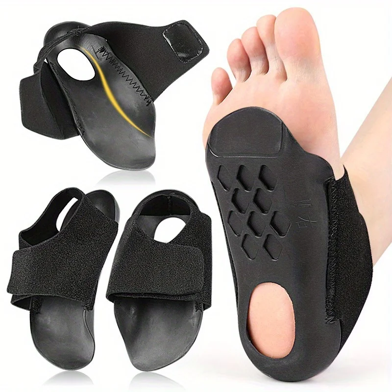 Arch Support Half Insoles & Anti-Slip Heel Cushions - Foot Stability Pads for X-Shaped or O-Shaped Legs Correction