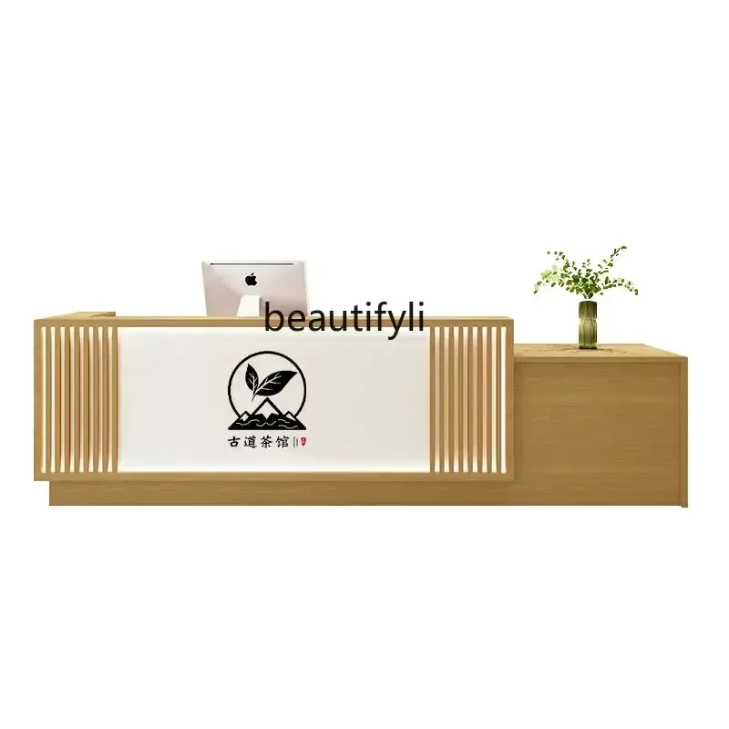 Y  New Chinese Style Bar Counter Shop Cashier Tea Ear Cleaning Foot Massage Store Pavilion of Regimen Reception Desk Cabin