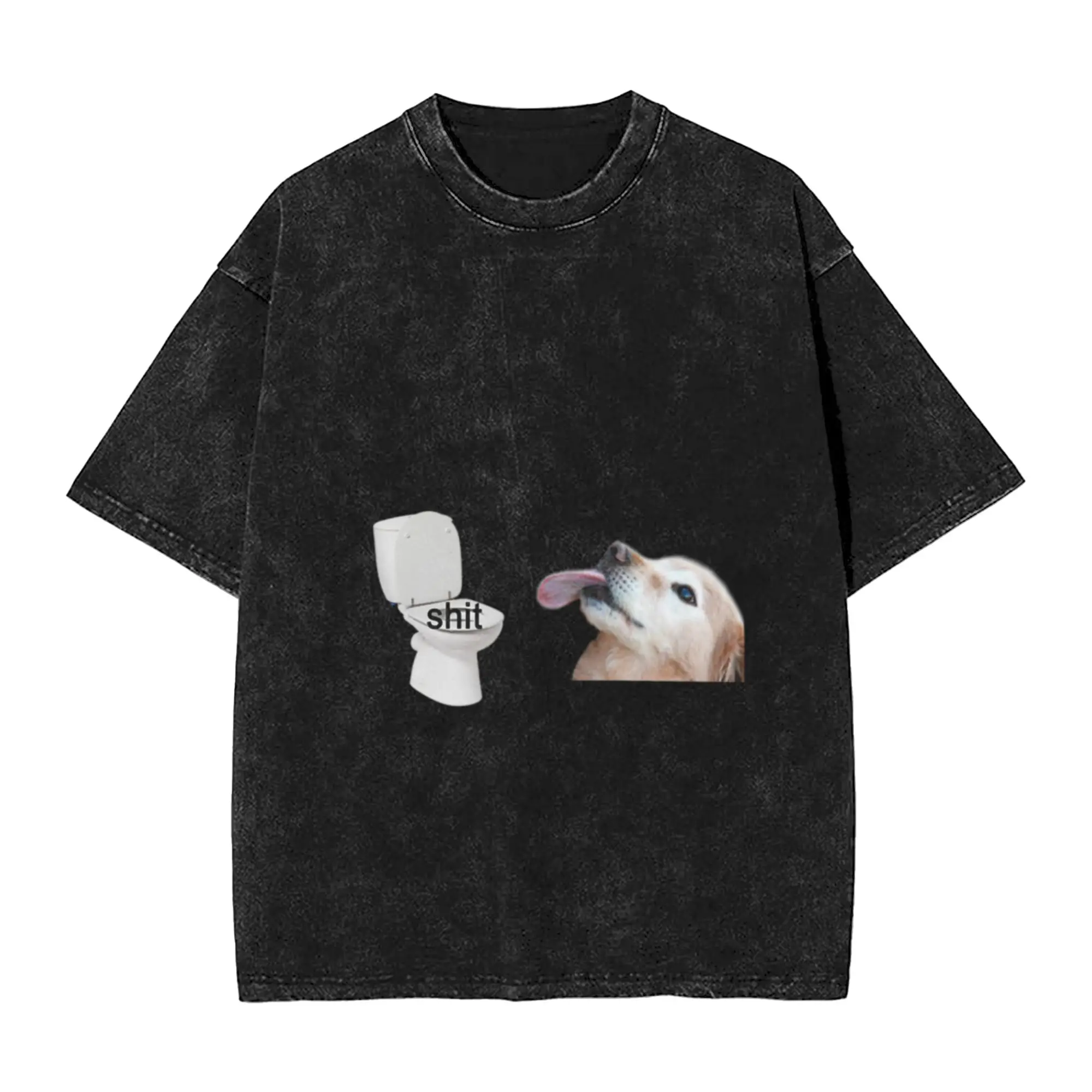 dog and toilet sticker pack Unique Comfort A Washed T Shirt Men's Women's Oversized Cotton Tees Tops