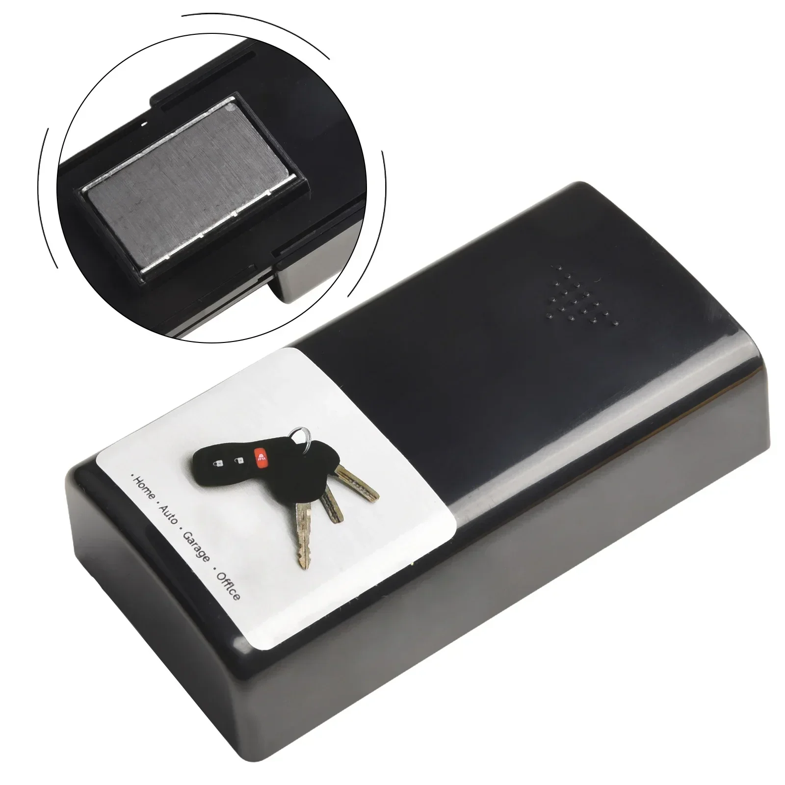 Creative Magnetic Black Key Safe Box Car Key Holder Hidden Storage Outdoor Stash Made Of  Plastic And Magnets Car Key Box