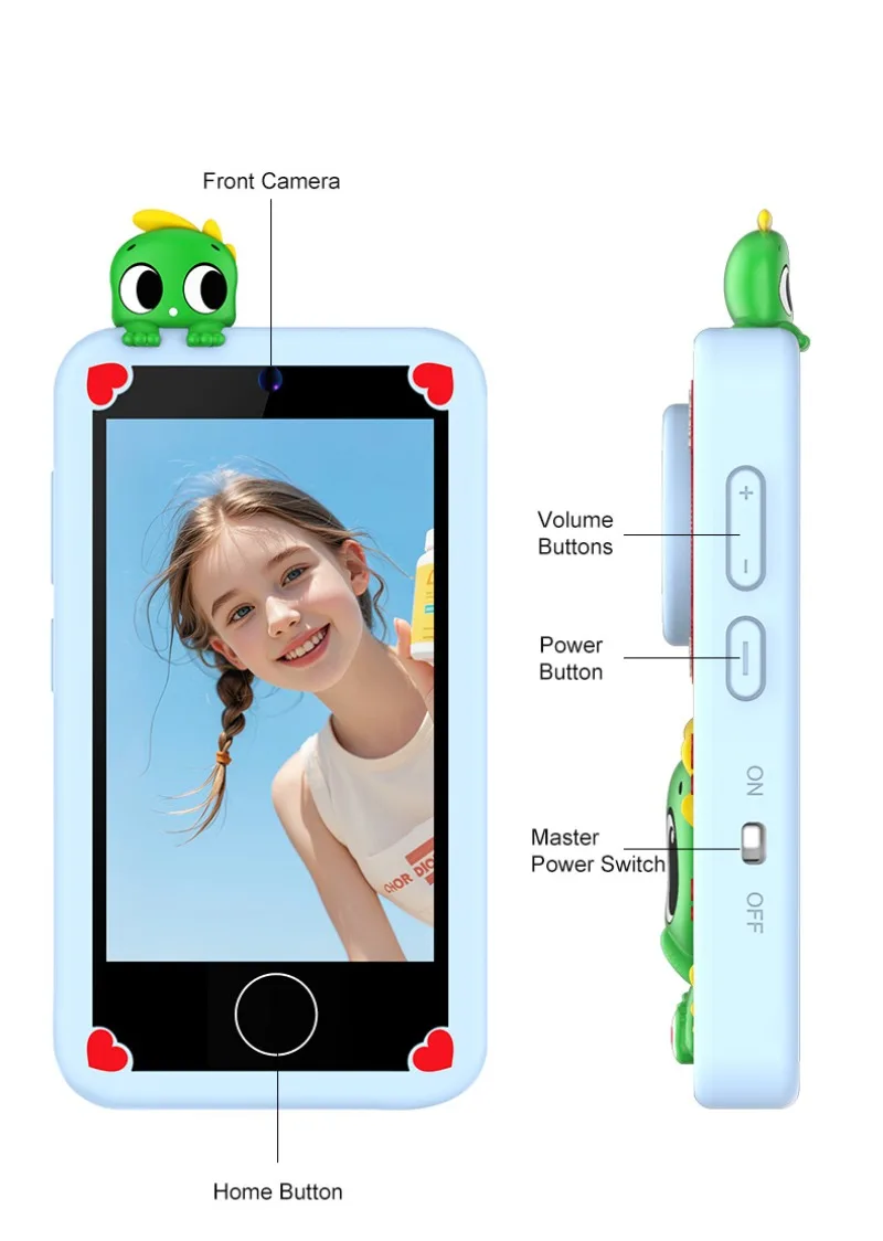Mini-mobiele telefooncamera voor kinderen, multifunctionele dubbele camera voor het maken van foto's en video's, selfiecamera