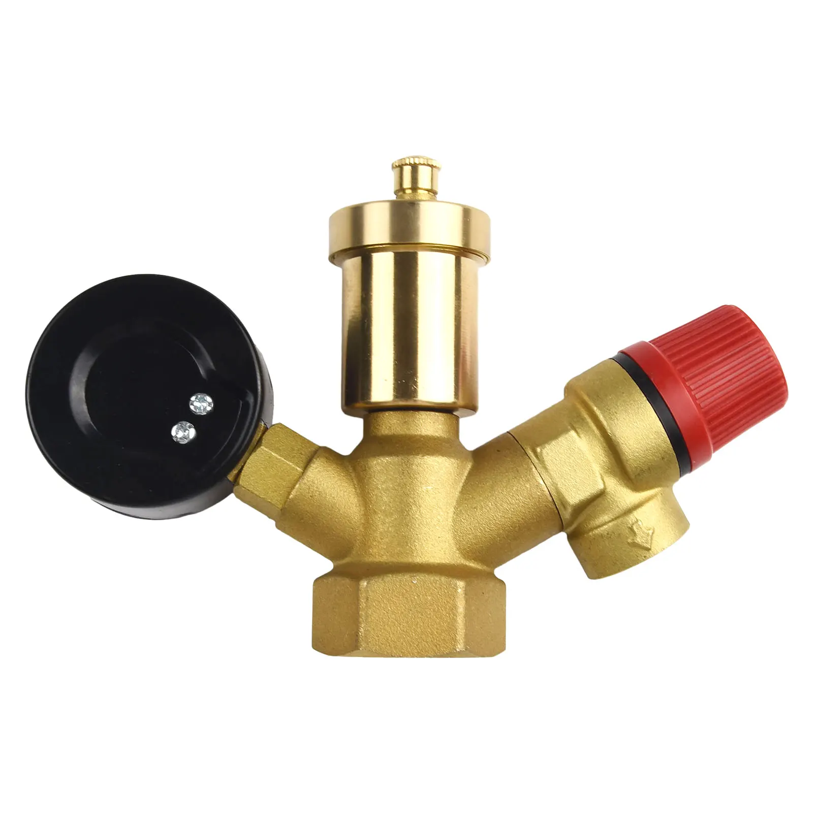 Boiler Safety Group Valve 1 Inch Thread with Relief Valve 3 Bar Pressure and Manometer 0 10 Bar Suitable for 50kW Boiler Systems