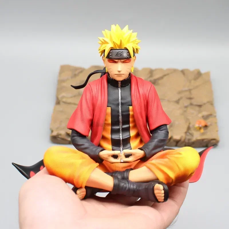 

Uzumaki Naruto Anime Figure Naruto Action Figurine Sitting in Meditation Posture Statue Screen Decor Collect Anime Toys Gifts