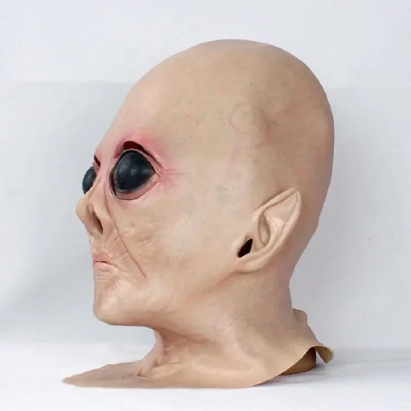2025 Halloween Assustador OVNI Capacete Látex Alien Máscara de Cabeça Cheia