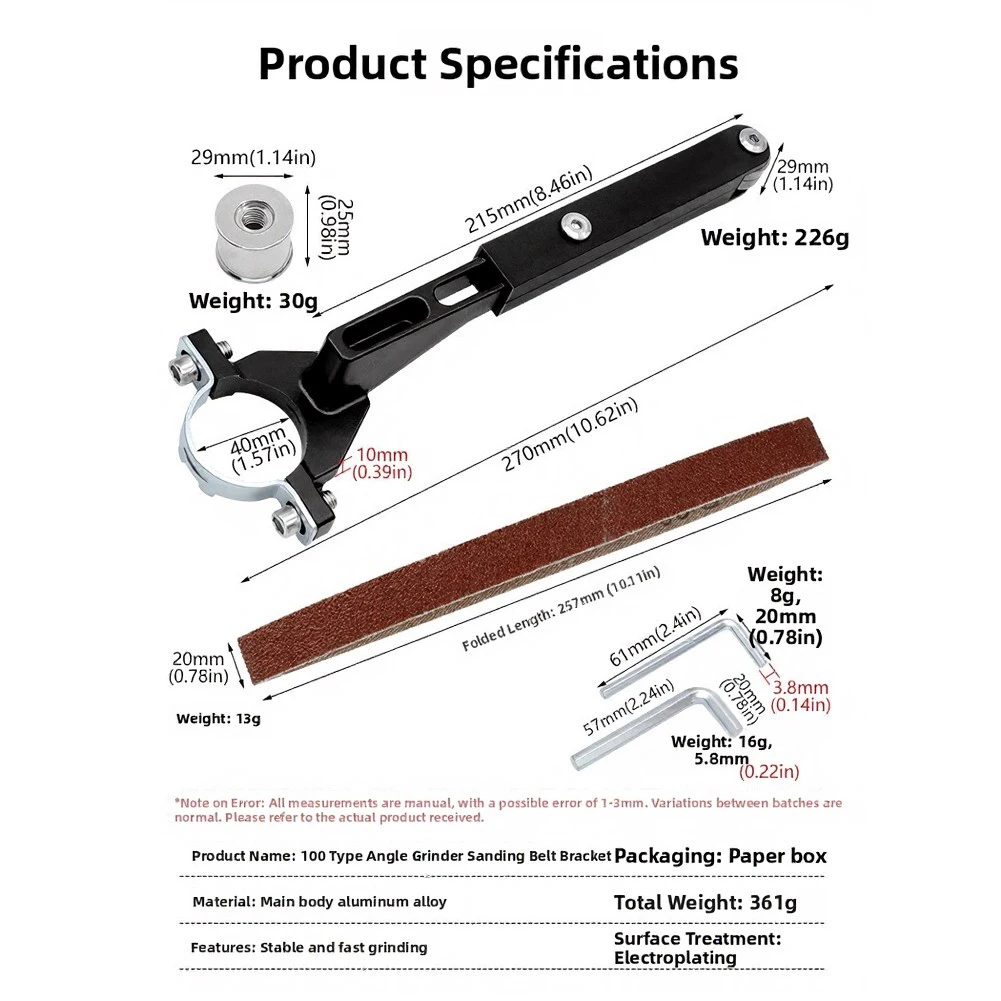 Woodworking Belt Sander Grinding Rust Removal Polishing Conversion Bracket Sanding Belt 100 Angle Grinder Modified Belt Sander