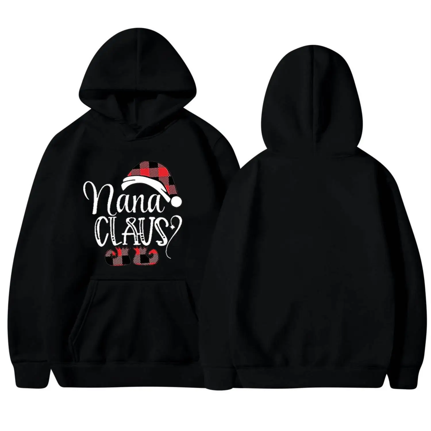 

Christmas Women's European and American Hoodie, Pure Cotton Pattern Printed Drawstring Hoodie