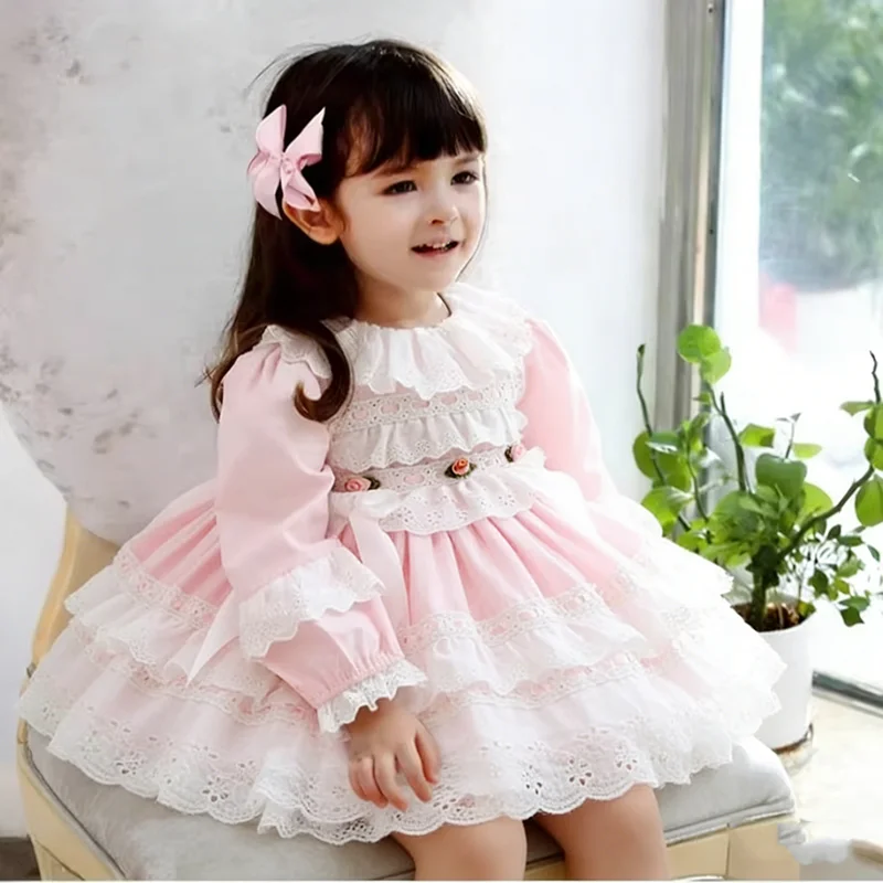 Girl Clothing Spring Lolita Dress Baby Birthday Spanish Princess Gown Children Pageant Formal Attire Toddler Celebration Outfit