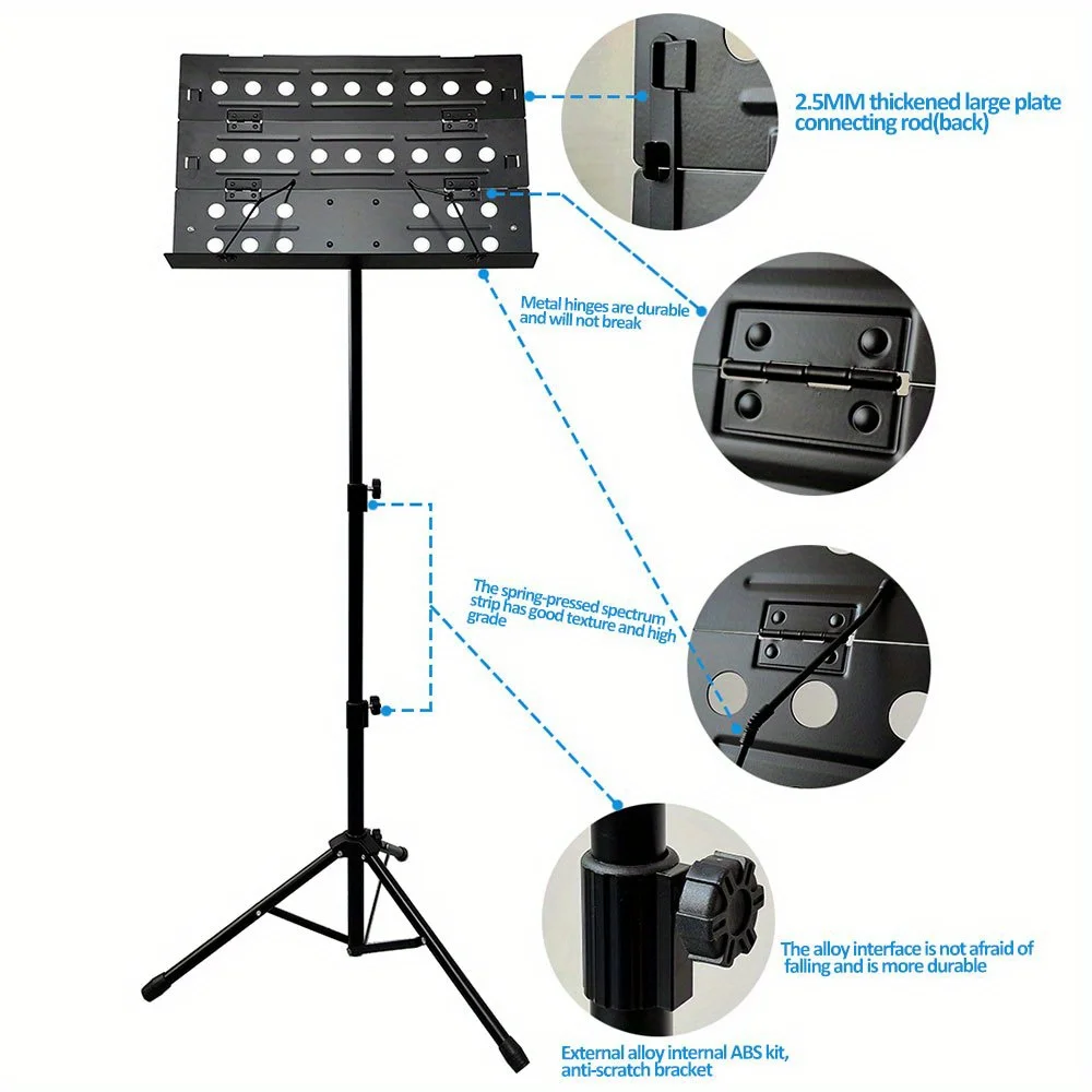 Portable Foldable Music Stand with Adjustable Height 27.6 \