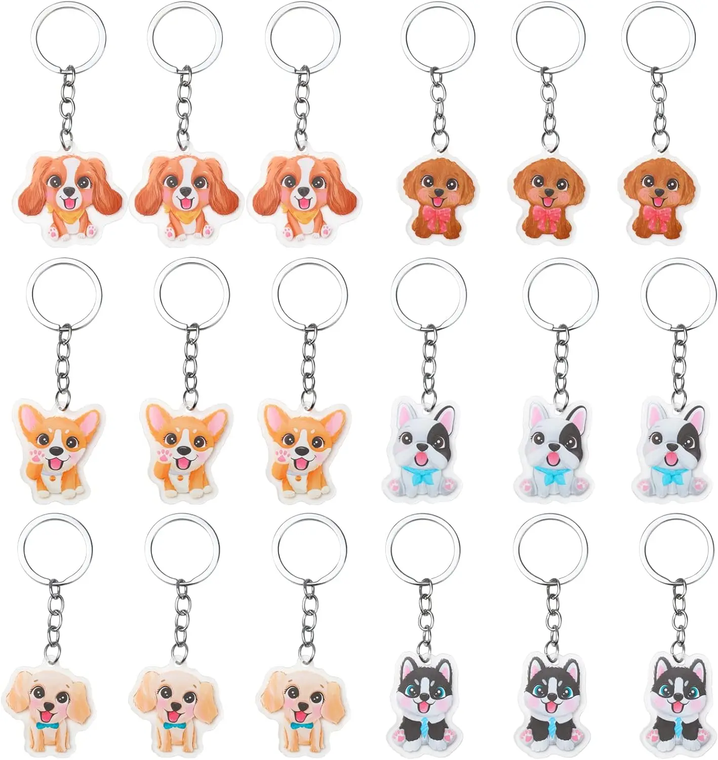 

Puppy Dog Keychains Bulk Party Favors for Pet Party Lets Pawty Goodie Bag Stuffer Kids Birthday School Carnival Rewards