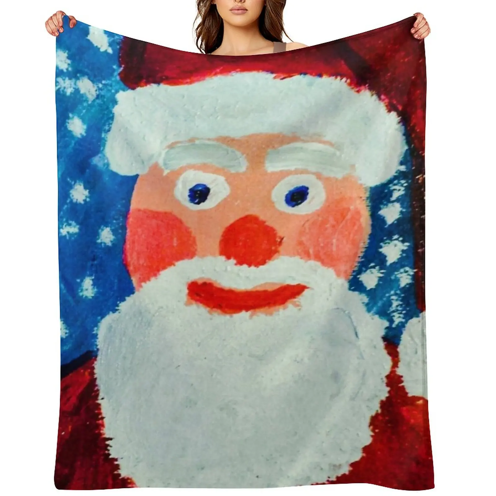 

Jolly Old Saint Nick Throw Blanket Retros Winter beds Designers Hairys Blankets