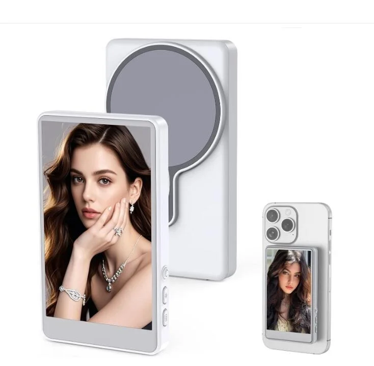 Nieuwe magnetische telefoon Vlog Selfie Monitor Scherm voor telefoon achteruitrijcamera voor Selfie achteruitrijcamera Compatibel met iPhone Android