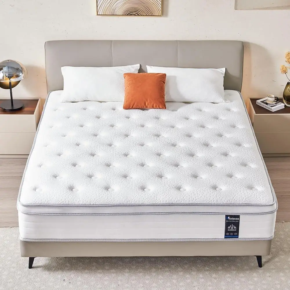 12 Inch Queen Hybrid Mattress Memory Foam Pocket Springs Soft Breathable Medium Firm Pressure Relief Low Motion Transfer