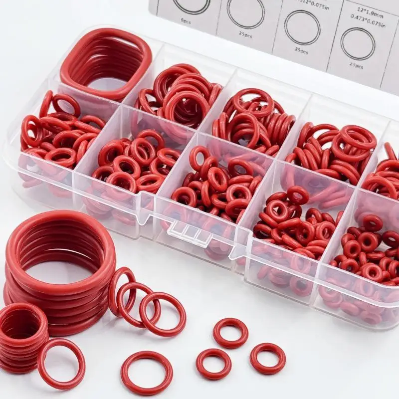 390-teiliges Silikon-O-Ring-Set, Nitrilkautschuk, öl- und hitzebeständig, Dichtungssortiment in Box, metrische O-Ringe für Auto- und Pipelineanwendungen – Detail 6