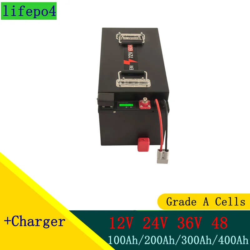 

LiFePo4 Battery 12V 24V 48V 100Ah-400Ah Lithium Fer Phosphate for Boat Solar Inverter Cart - Deep Cycle High Capacity
